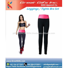 Conjunto de tecidos chiques para leggings sportswear conjunto de sutiã e shorts esportivos